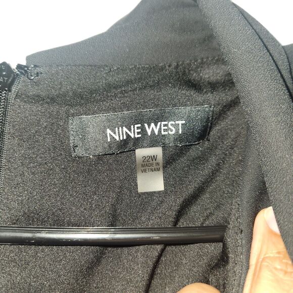 NINE WEST Women Sheath Dress Color-block Gray Black Sleeveless Size 22W - Picture 3 of 6